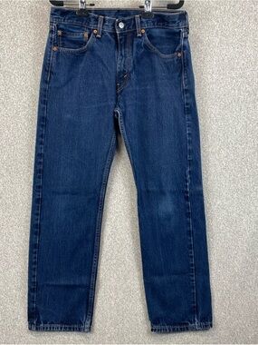 Levi's 505 Regular Fit Jeans Mens Size 32x30 Dark Wash Fade Spot Cotton 2020